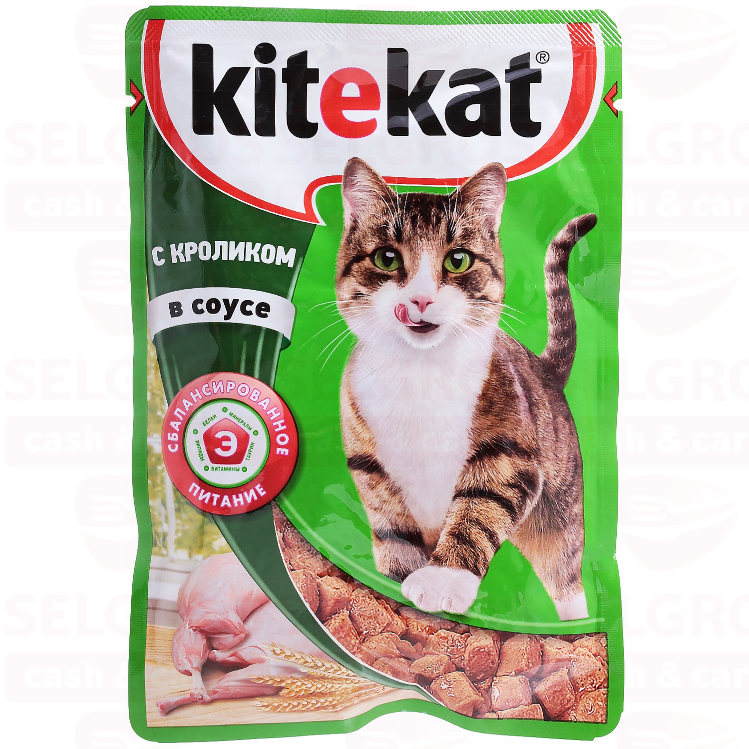 Корм для кошек влажный KITECAT кролик в соусе, 85г