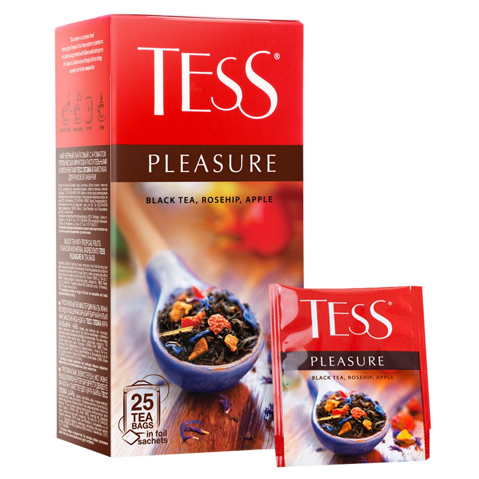 Чай tess. Чай Tess фруктовый. Тесс с фруктами. Чай Tess pleasure. Чай черный Tess pleasure с шиповником и яблоком 25*1.5г.