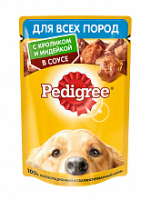 Корм для взрослых собак PEDIGREE с кроликом и индейкой, 85г