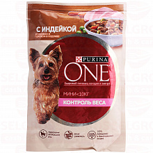 Корм для собак PURINA ONE MINI мелких пород, индейка, 85г