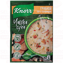 Суп быстрорастворимый KNORR ЧАШКА СУПА грибной с сухариками, 15г